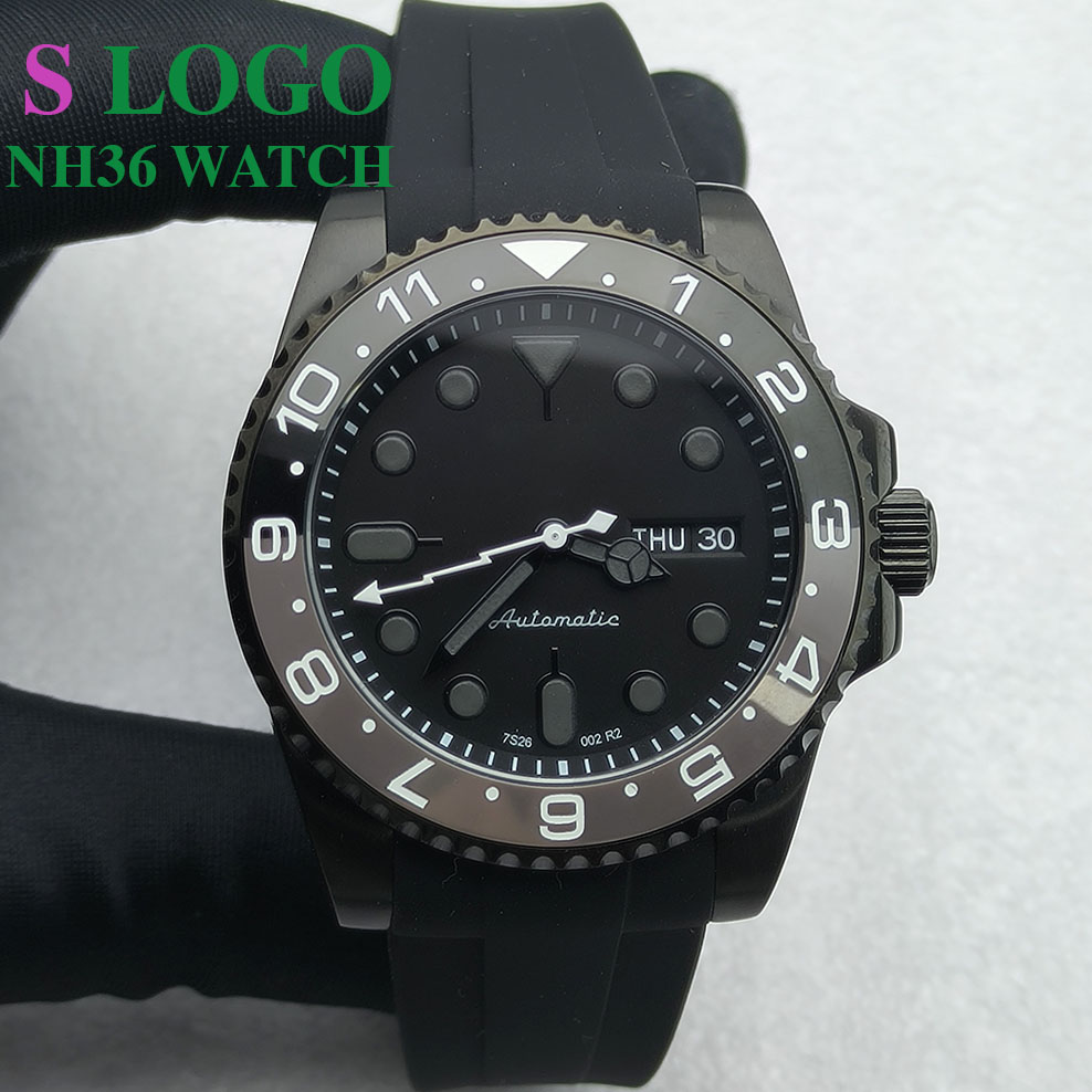 Jewelry For Watches - 40MM NH36 Watch Black Men's Stainless
