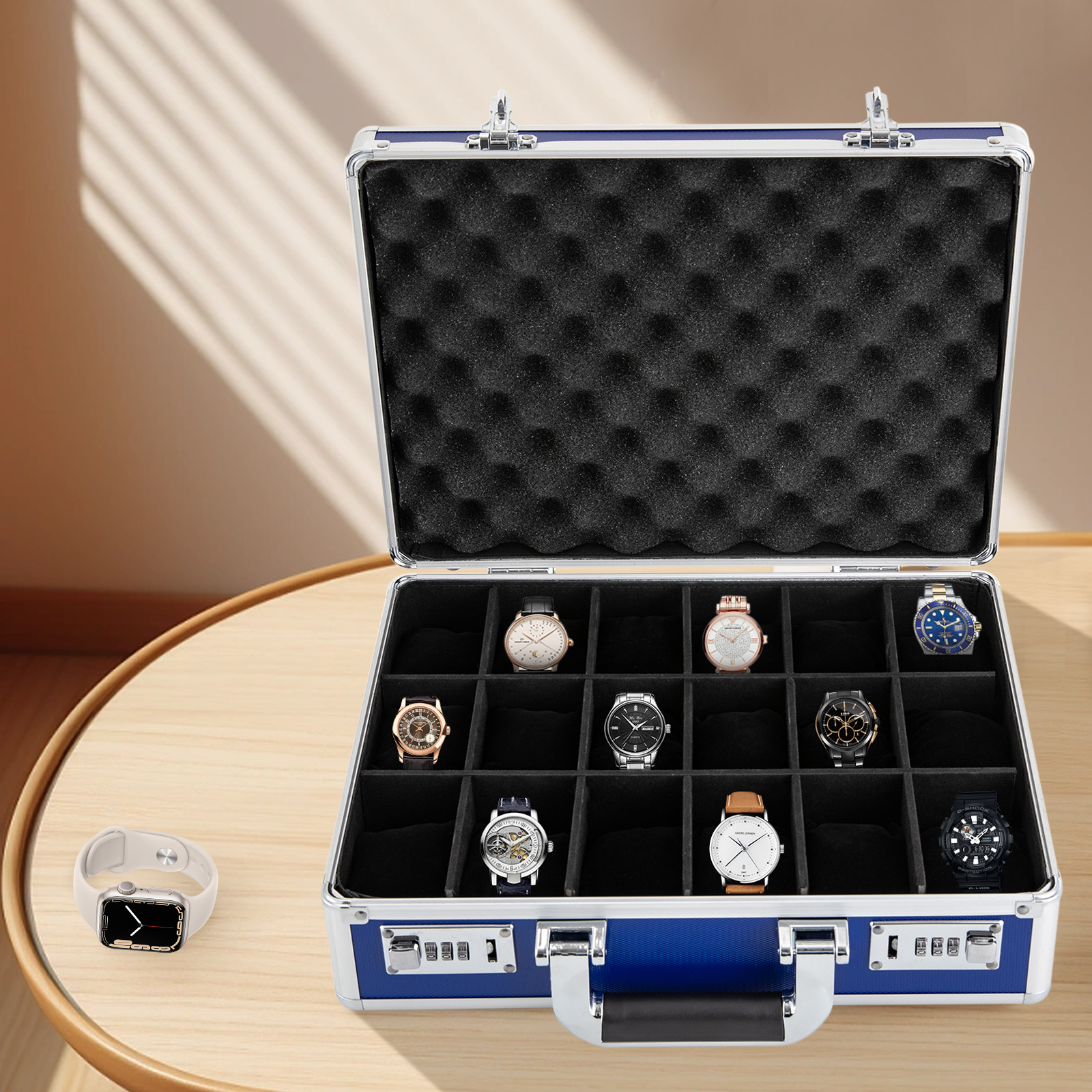 Used Jewelry Watches - 18 slot watch case with lock