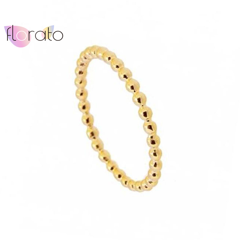 Minimalist Ring Stackable - Simple Metal Beads Rings for Women