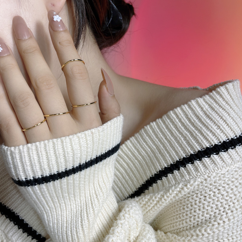 100% 925 Sterling Silver Gloss - огляд і ціна Minimalist Ring Stackable