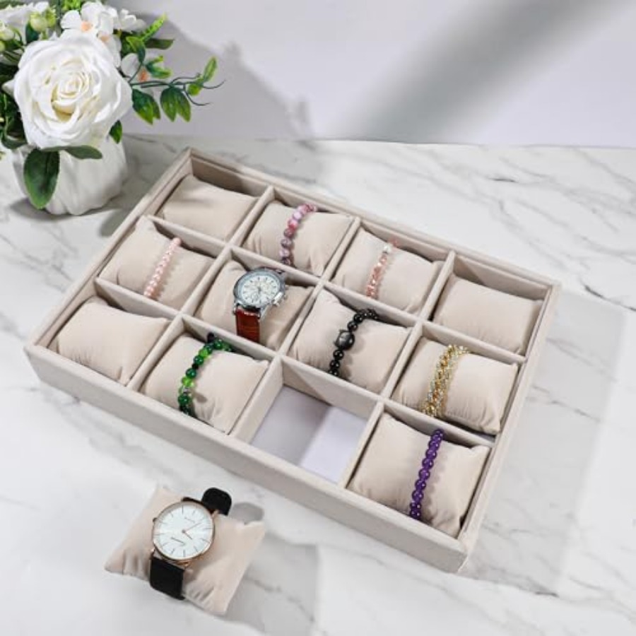 2 Pcs Beige Velvet Jewelry Org - огляд і ціна Jewelry Watches Women