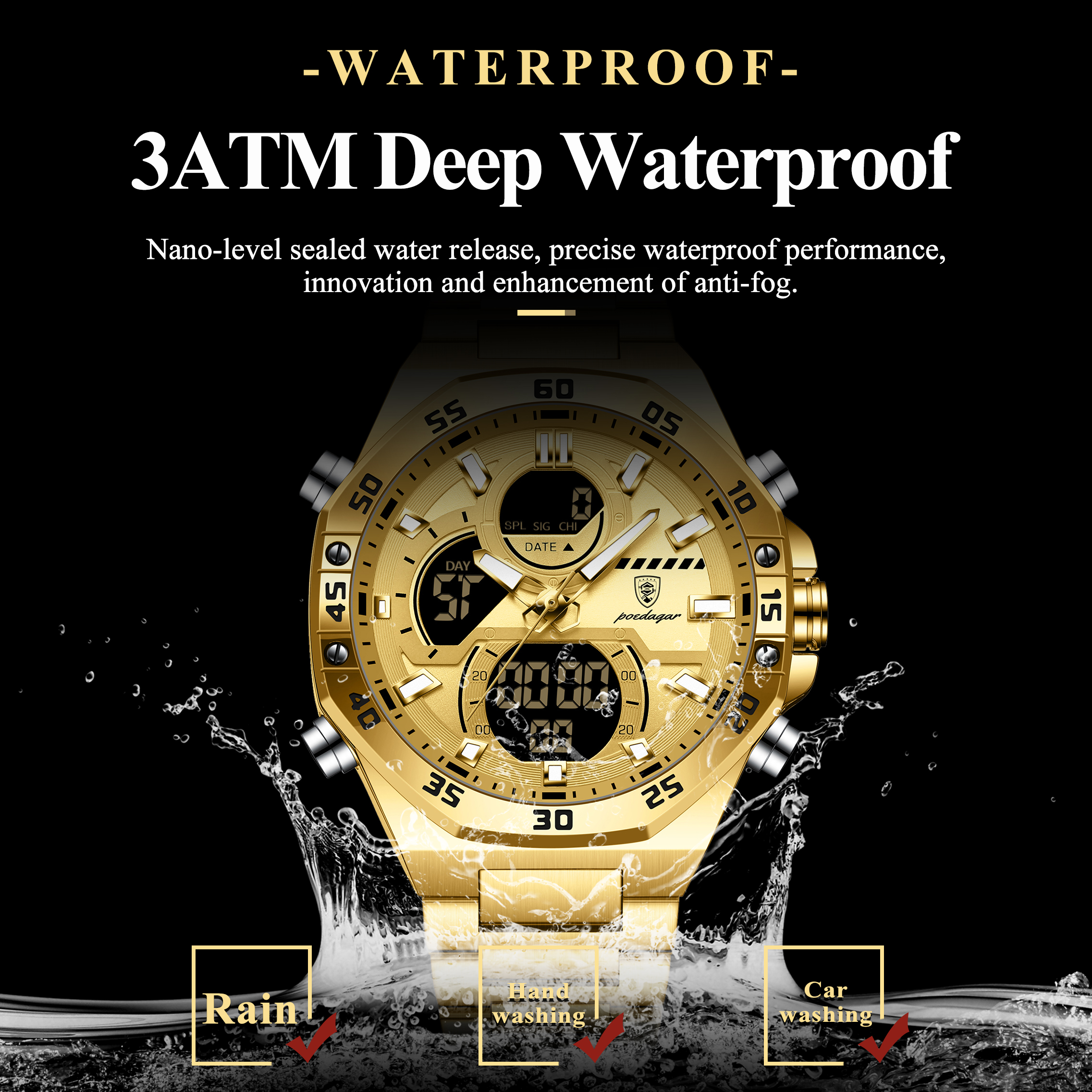 POEDAGAR Sport Men Watch LED W - огляд і ціна Jewelry For Watches