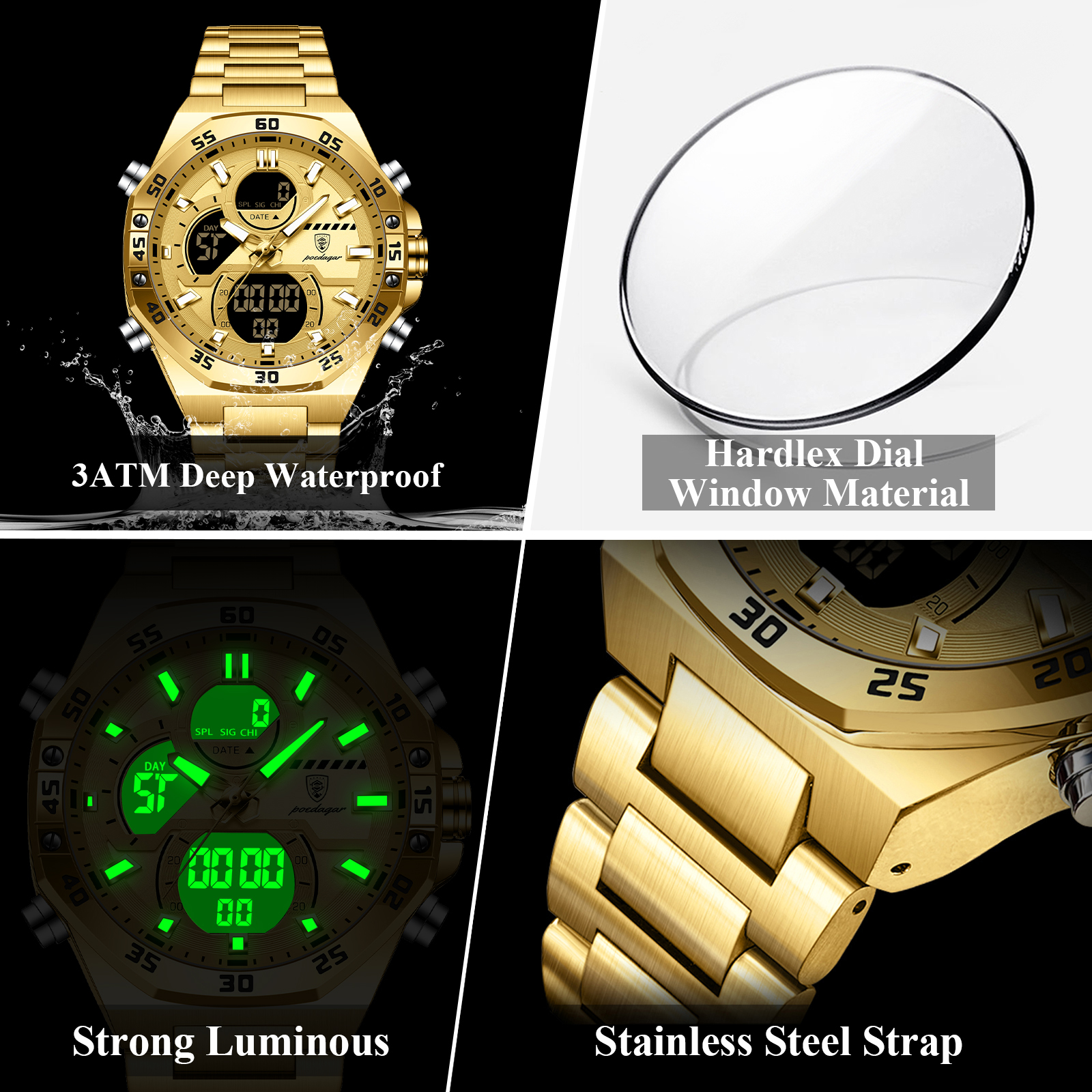 POEDAGAR Sport Men Watch LED W - огляд і ціна Jewelry For Watches