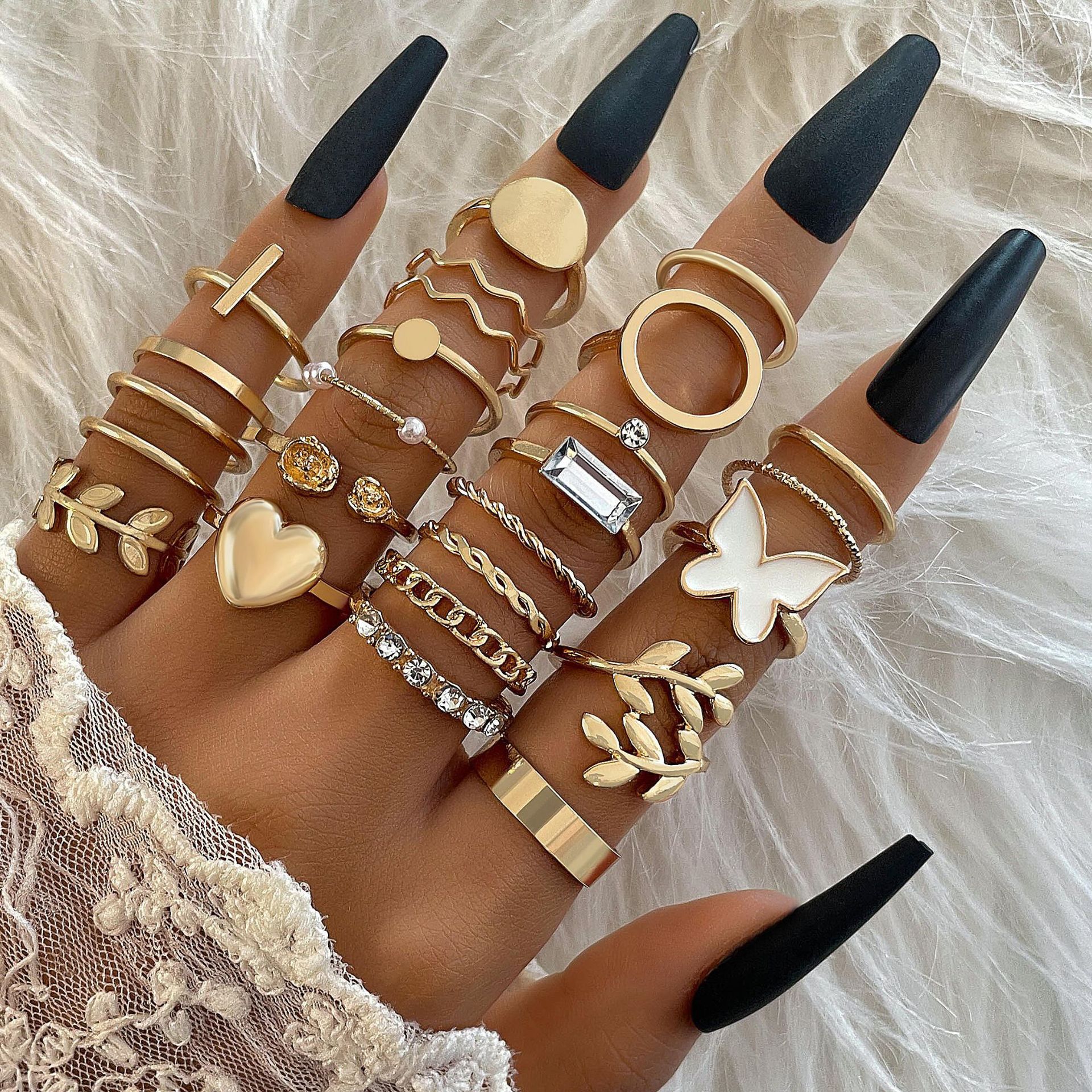Butterfly Figure 8 Ring Set 14 - огляд і ціна Minimalist Ring Stackable