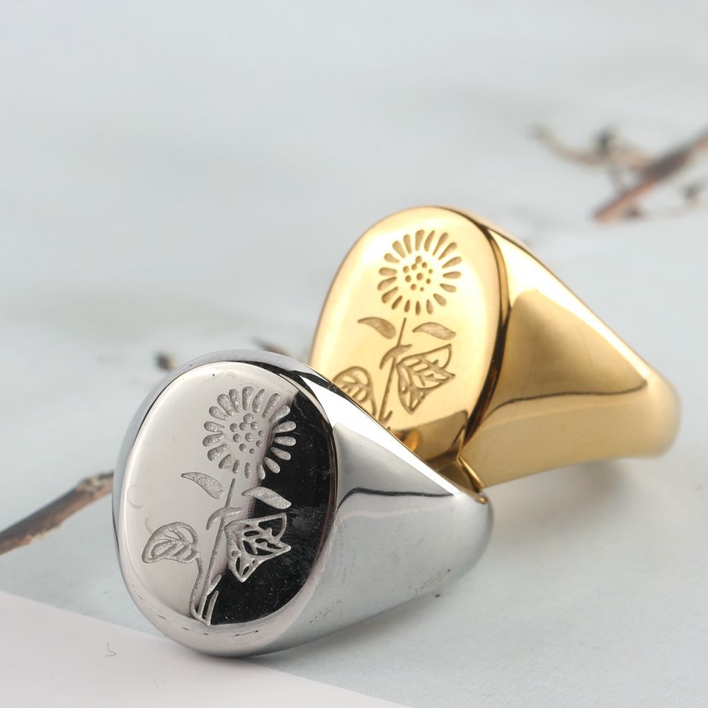 Women's Titanium Steel Daisy R - огляд і ціна Minimalist Ring Stackable